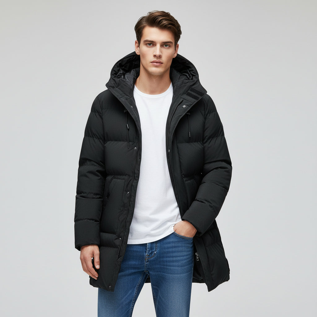 Villaayr Men’s Long Puffer Winter Jacket-Villaayr