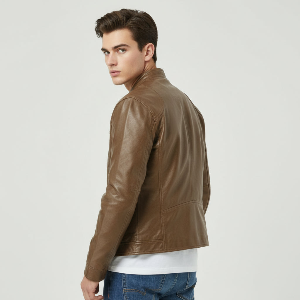 Villaayr Men's PU Leather Autumn Jacket-Villaayr