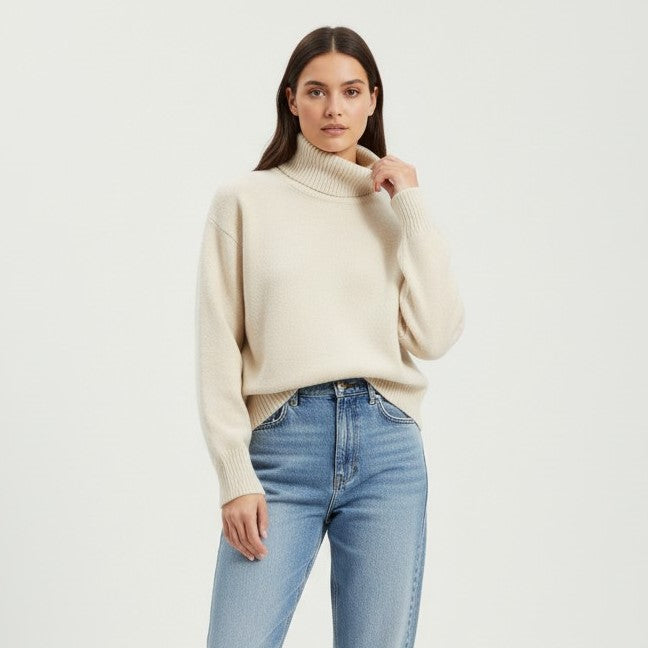 Villaayr Women’s Cashmere Turtleneck Sweater-Villaayr