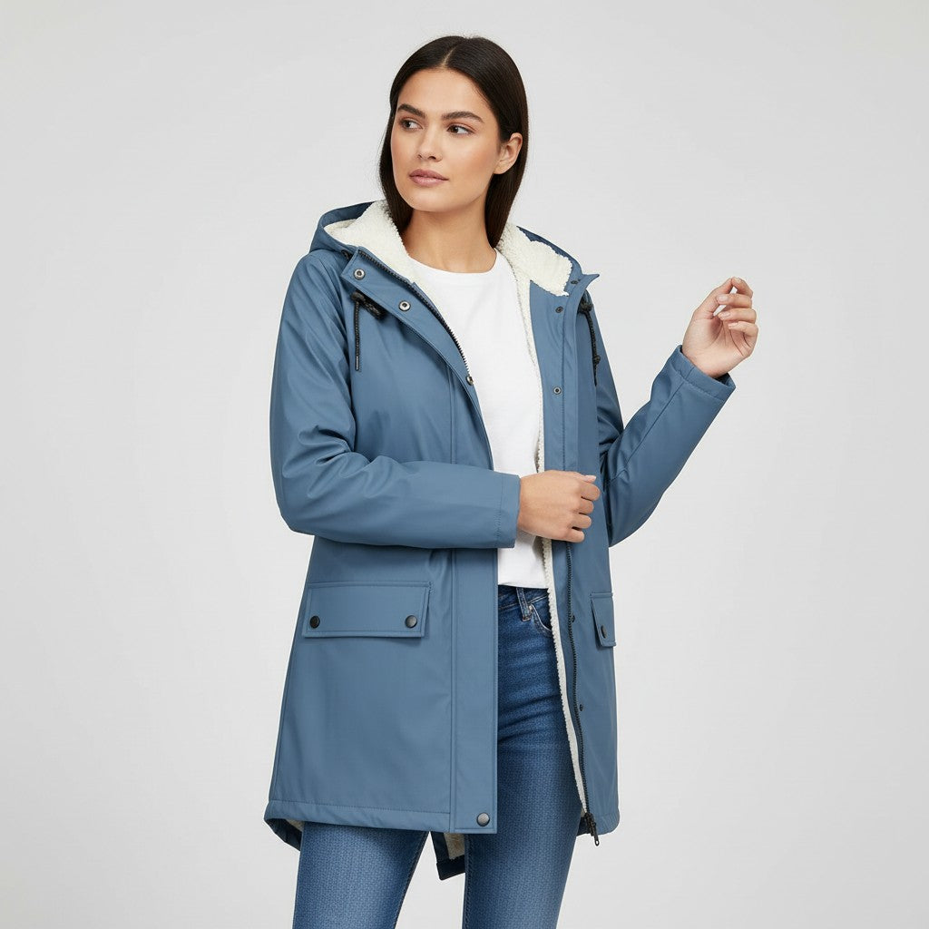 Villaayr Women’s Waterproof Hooded Trench Coat-Villaayr