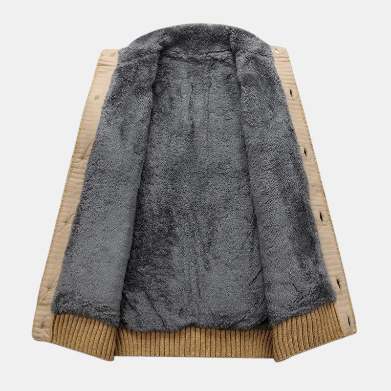 Men’s Cable Knit Cardigan with Button-Villaayr