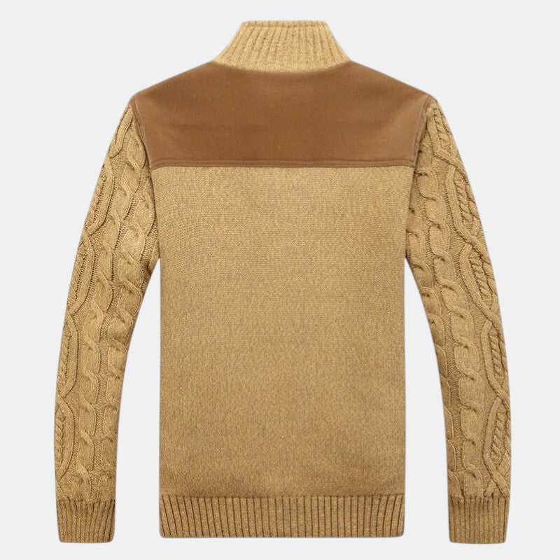 Men’s Cable Knit Cardigan with Button-Villaayr