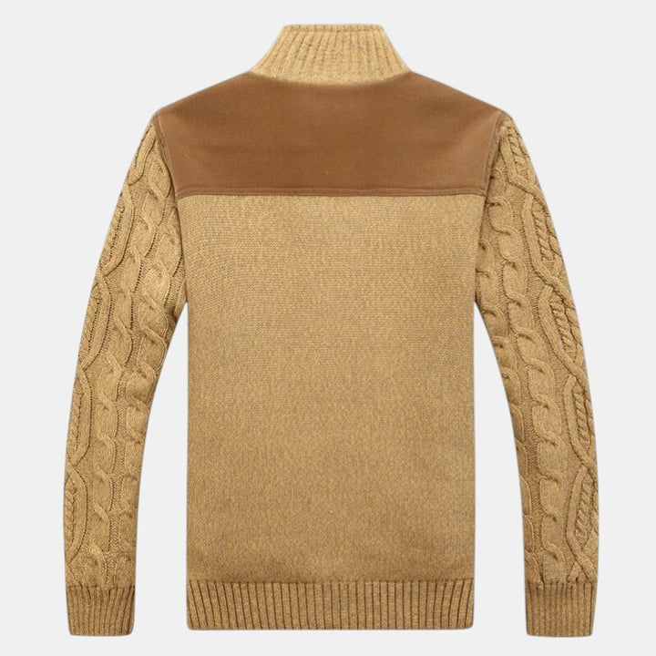 Men’s Cable Knit Cardigan with Button-Villaayr