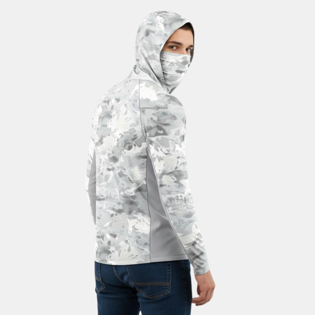 Men’s Camouflage Hooded Shirt with Face Cover-Villaayr