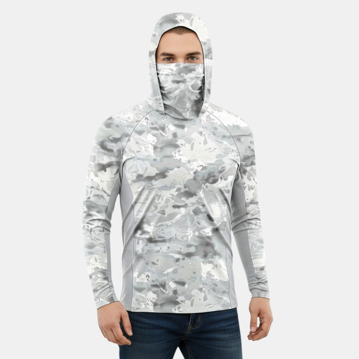 Men’s Camouflage Hooded Shirt with Face Cover-Villaayr