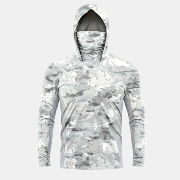 Men’s Camouflage Hooded Shirt with Face Cover-Villaayr