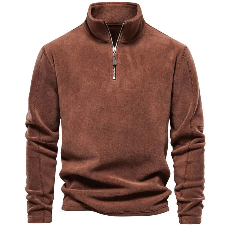 Men’s Fleece Half-Zip Pullover Sweater-villaayr.com