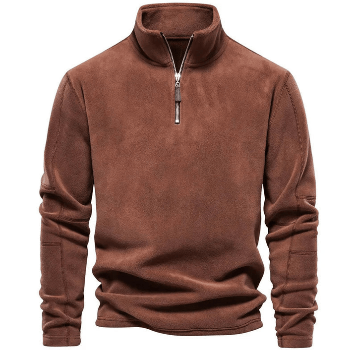 Men’s Fleece Half-Zip Pullover Sweater-villaayr.com