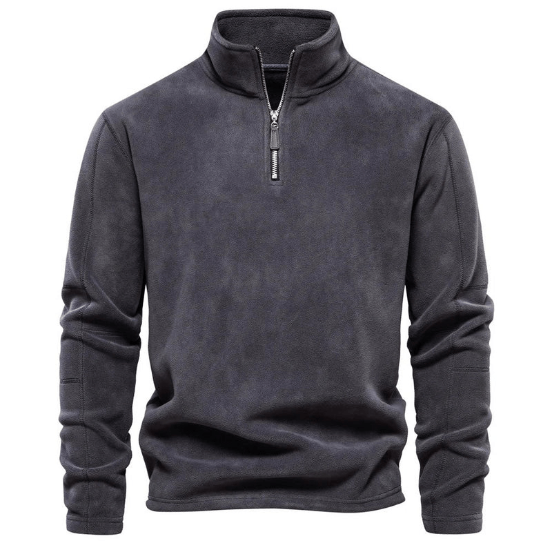 Men’s Fleece Half-Zip Pullover Sweater-villaayr.com
