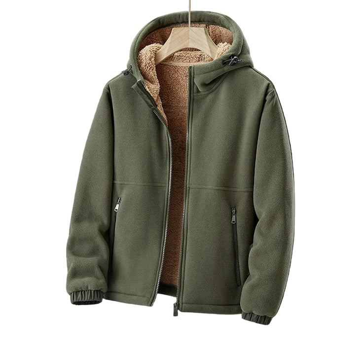 Men’s Fleece Jacket with Hood-villaayr.com