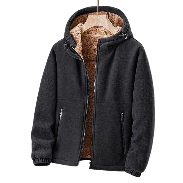 Men’s Fleece Jacket with Hood-villaayr.com