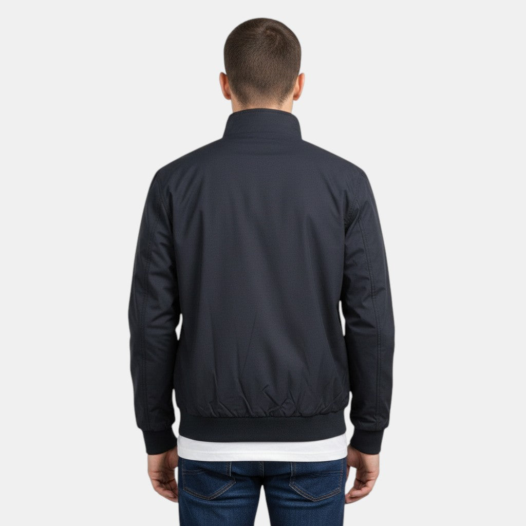 Men’s Lightweight Zip Up Jacket with Stand Collar-Villaayr
