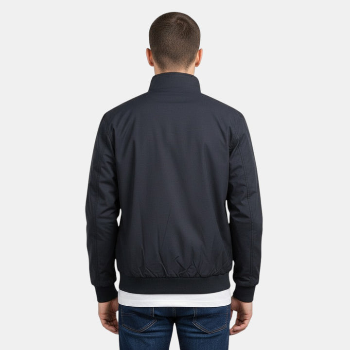 Men’s Lightweight Zip Up Jacket with Stand Collar-Villaayr