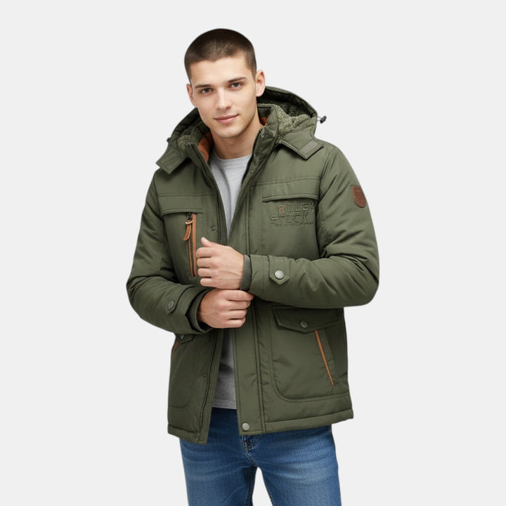 Men’s Outdoor Utility Jacket with Detachable Hood-Villaayr