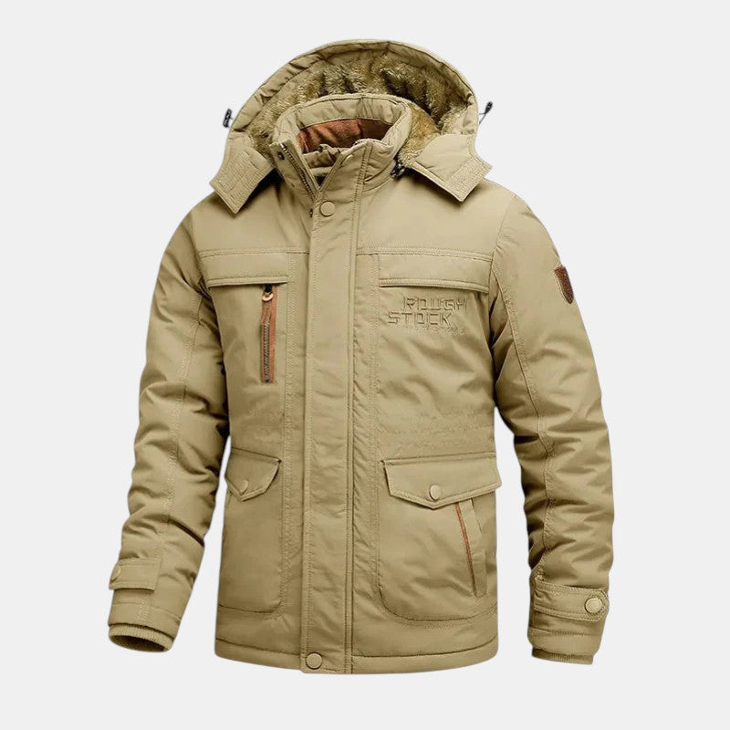 Men’s Outdoor Utility Jacket with Detachable Hood-Villaayr