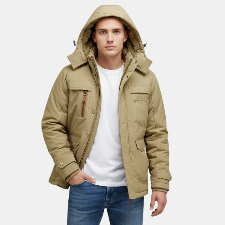 Men’s Outdoor Utility Jacket with Detachable Hood-Villaayr