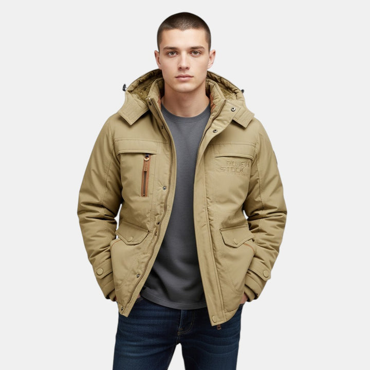 Men’s Outdoor Utility Jacket with Detachable Hood-Villaayr