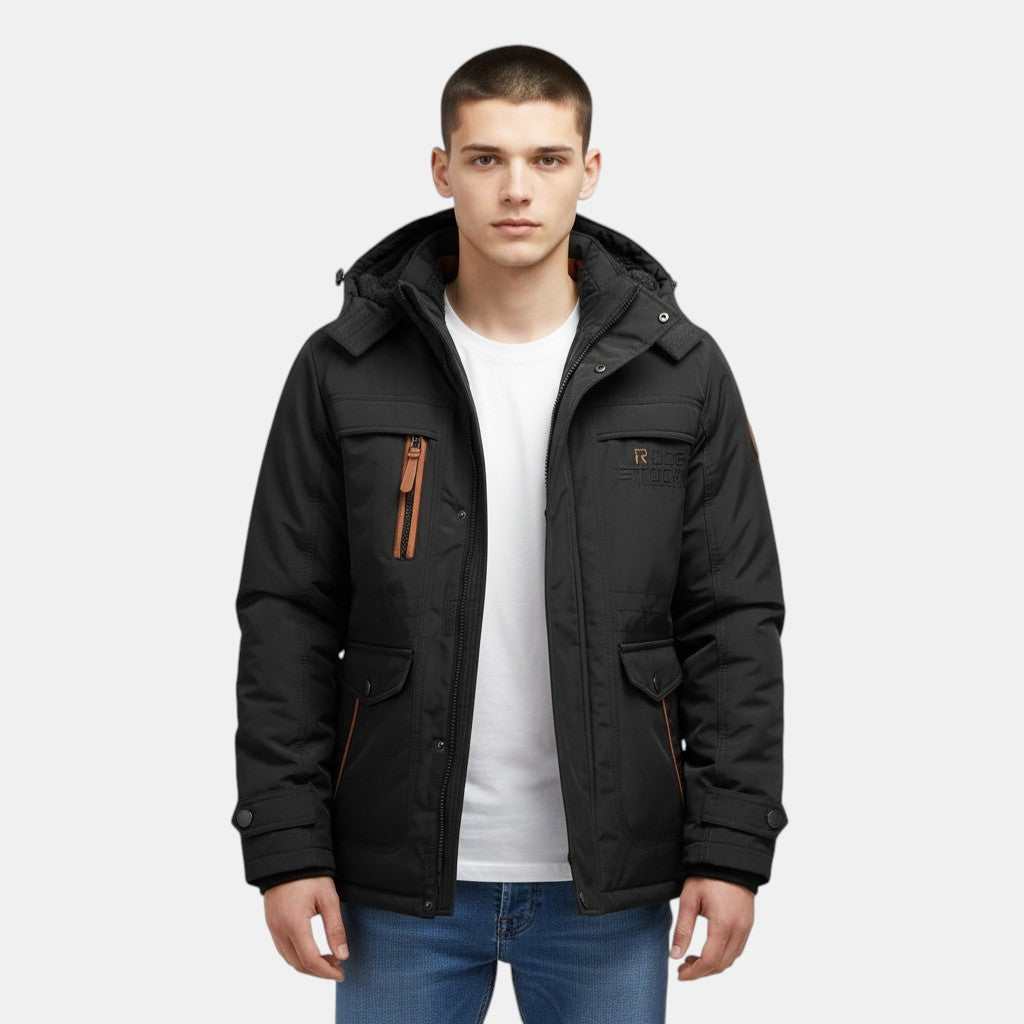 Men’s Outdoor Utility Jacket with Detachable Hood-Villaayr