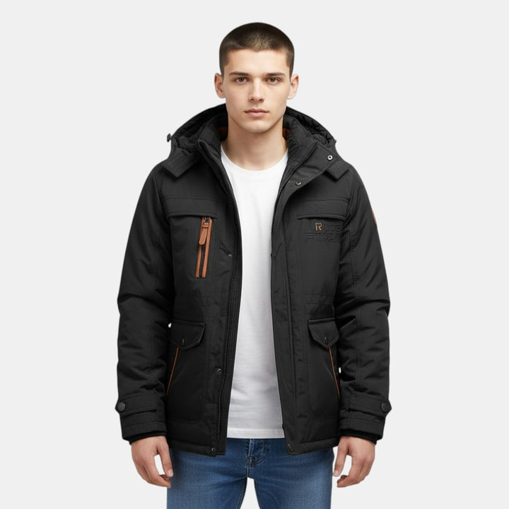 Men’s Outdoor Utility Jacket with Detachable Hood-Villaayr