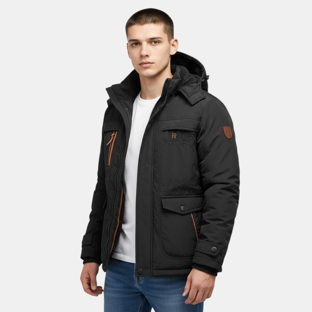 Men’s Outdoor Utility Jacket with Detachable Hood-Villaayr