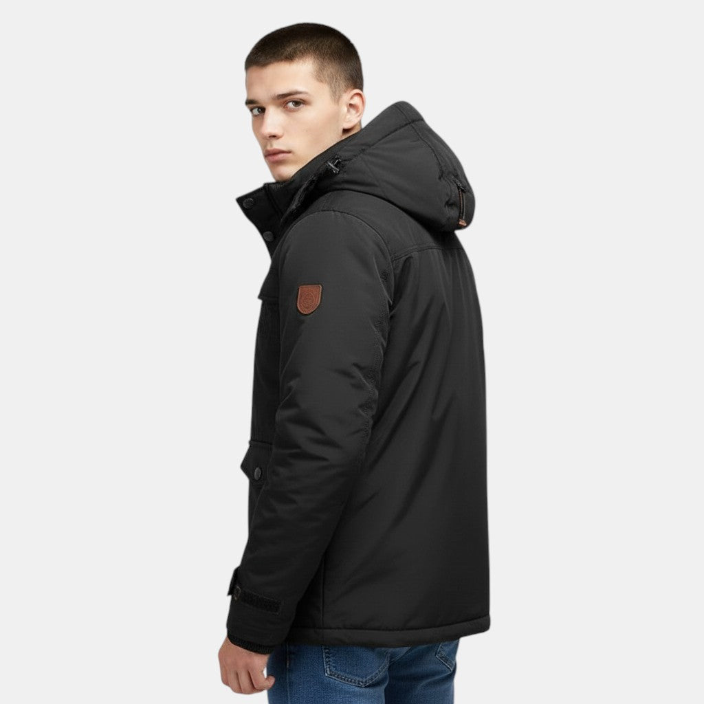Men’s Outdoor Utility Jacket with Detachable Hood-Villaayr
