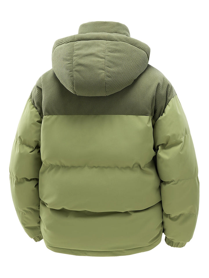 Men’s Padded Hooded Jacket with Zip Closure-Villaayr