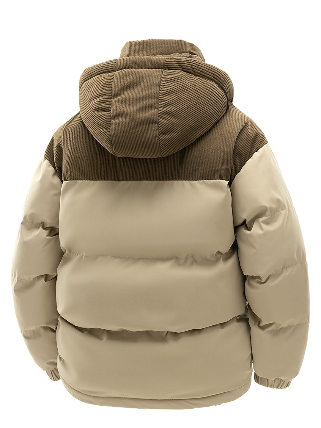 Men’s Padded Hooded Jacket with Zip Closure-Villaayr