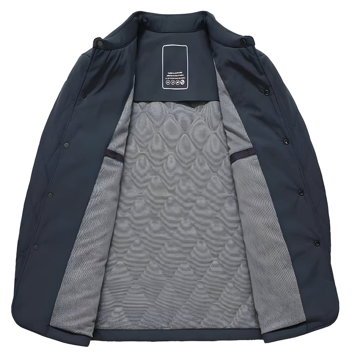 Men’s Quilted Jacket with Diamond Pattern-Villaayr