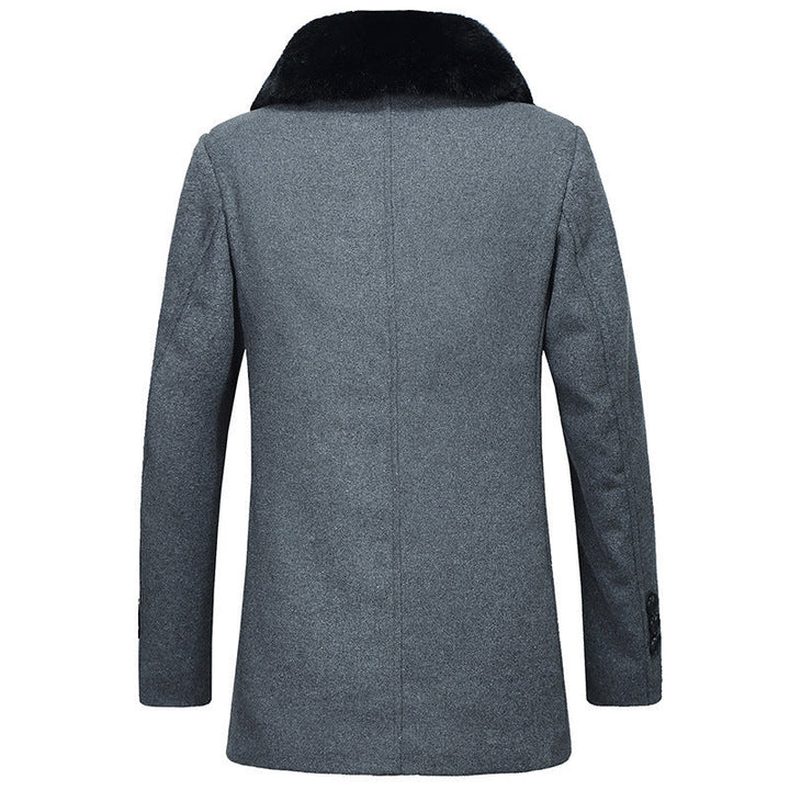 Men’s Tailored Wool Coat Mid Length Single Breasted-Villaayr