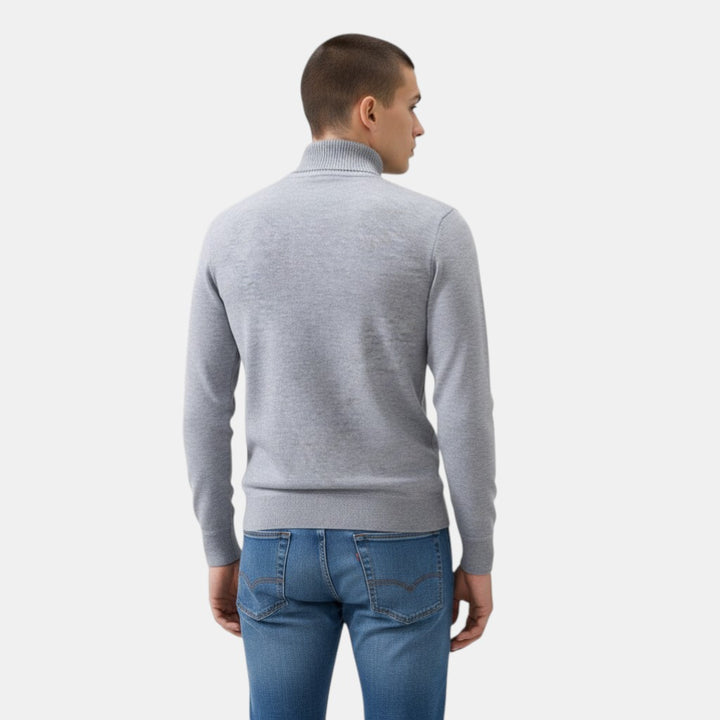 Men’s Turtleneck Knit Sweater with Long Sleeves-Villaayr