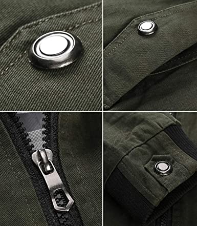 Men’s Utility Jacket with Zip Closure and Multiple Pockets-Villaayr