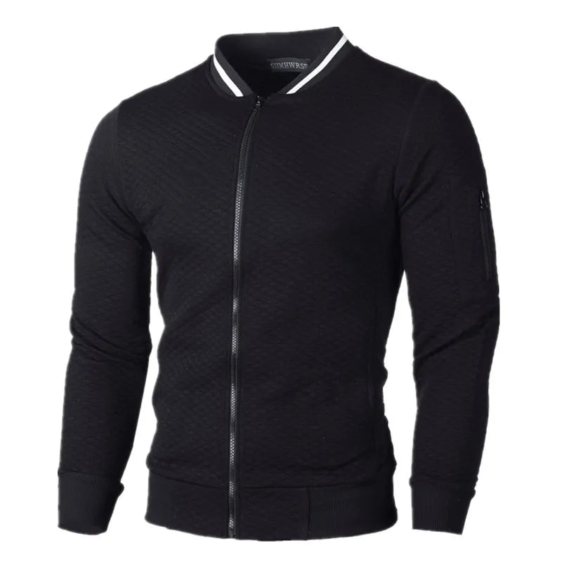 Men’s Zip Up Cardigan Jacket with Pockets-Villaayr