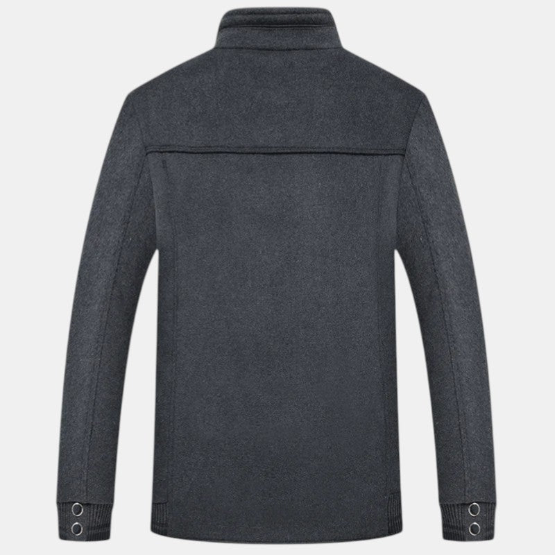 Men’s Zip Up Jacket with Stand Collar-Villaayr