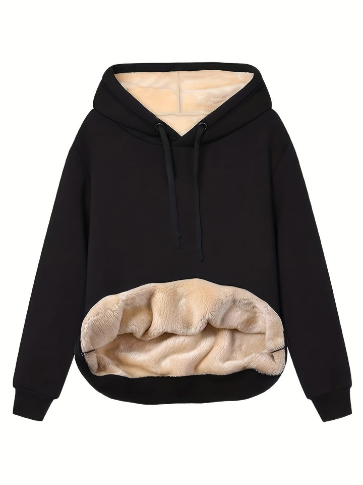 Women’s Fleece Lined Pullover Hoodie Relaxed Fit-Villaayr