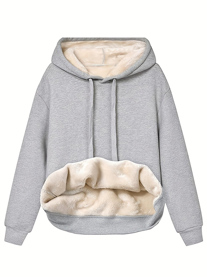 Women’s Fleece Lined Pullover Hoodie Relaxed Fit-Villaayr