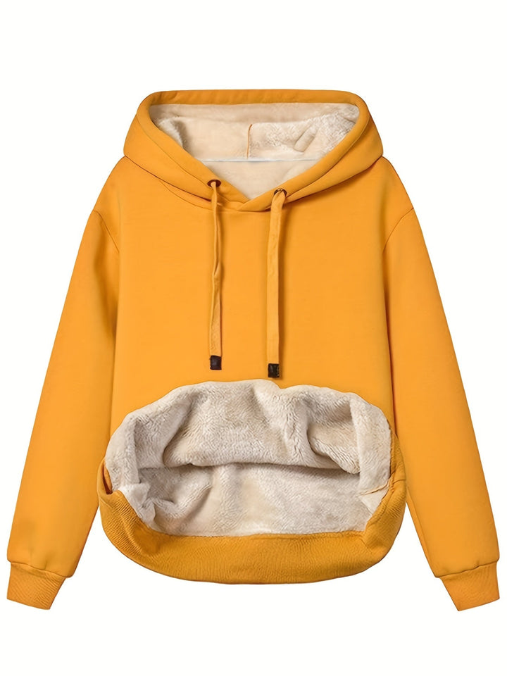 Women’s Fleece Lined Pullover Hoodie Relaxed Fit-Villaayr
