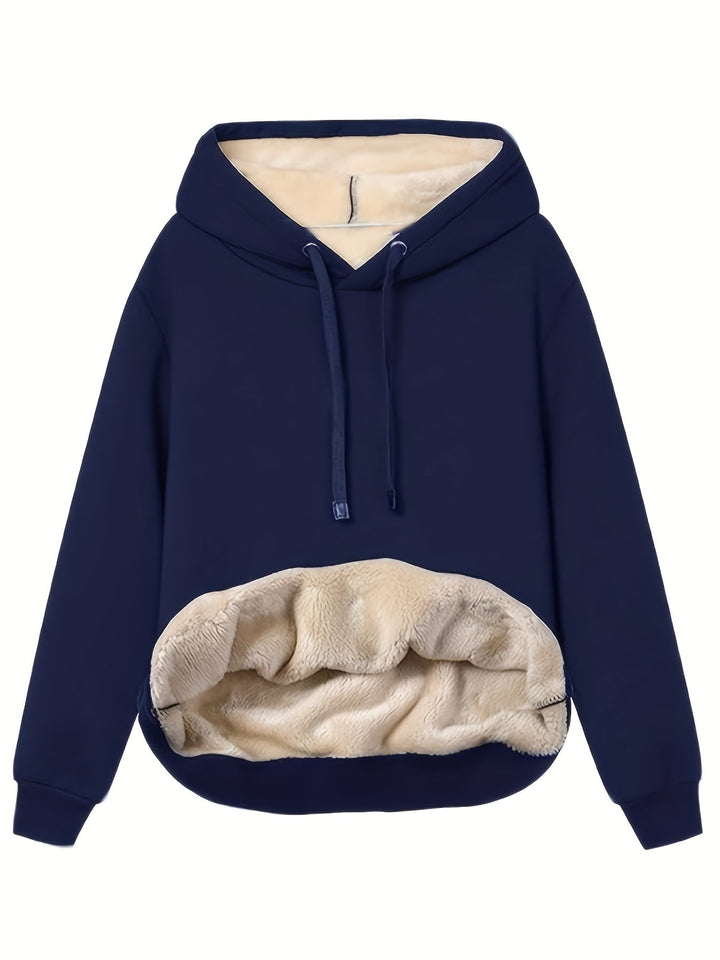 Women’s Fleece Lined Pullover Hoodie Relaxed Fit-Villaayr
