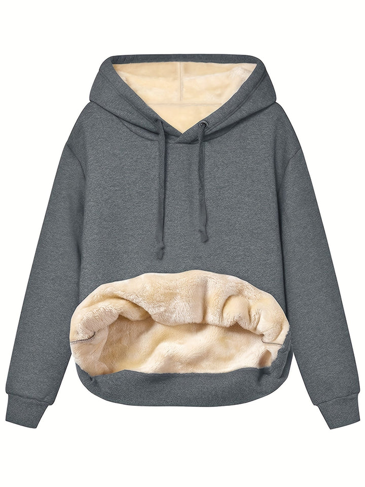 Women’s Fleece Lined Pullover Hoodie Relaxed Fit-Villaayr