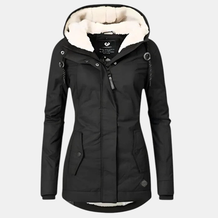 Women’s Hooded Insulated Jacket with Front Zip-Villaayr