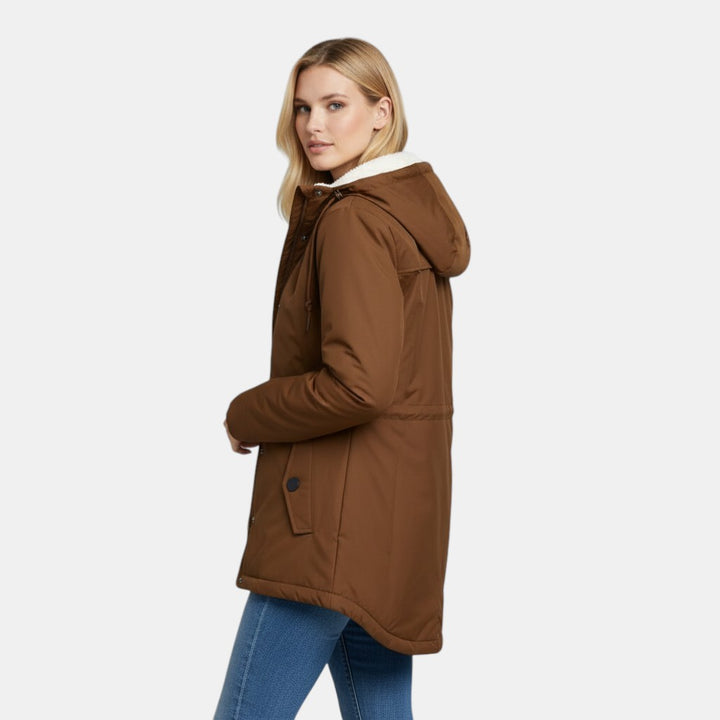 Women’s Hooded Insulated Jacket with Front Zip-Villaayr