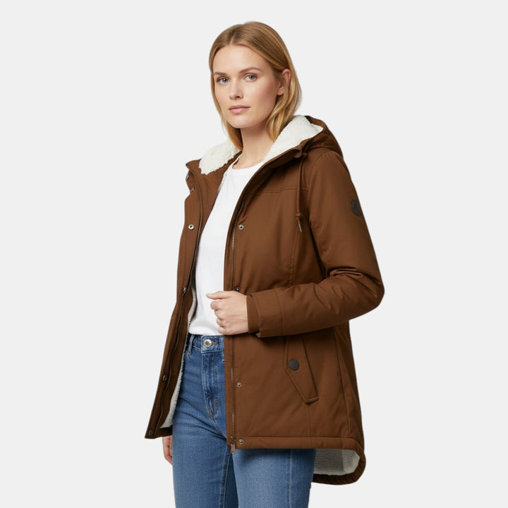 Women’s Hooded Insulated Jacket with Front Zip-Villaayr