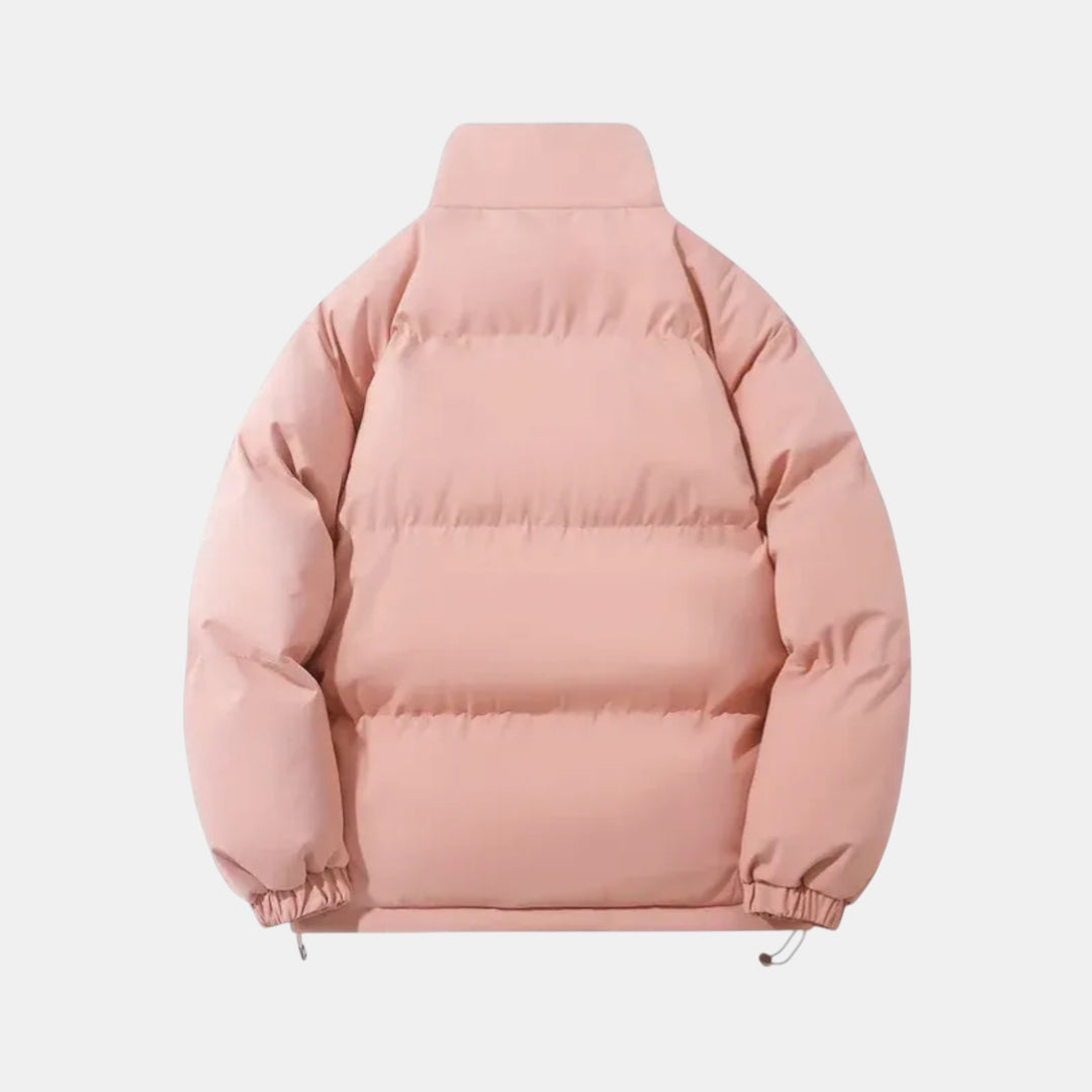 Women’s Hooded Puffer Jacket with Front Zip-Villaayr