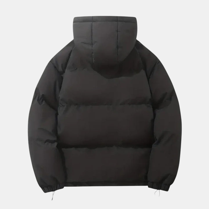 Women’s Hooded Puffer Jacket with Front Zip-Villaayr