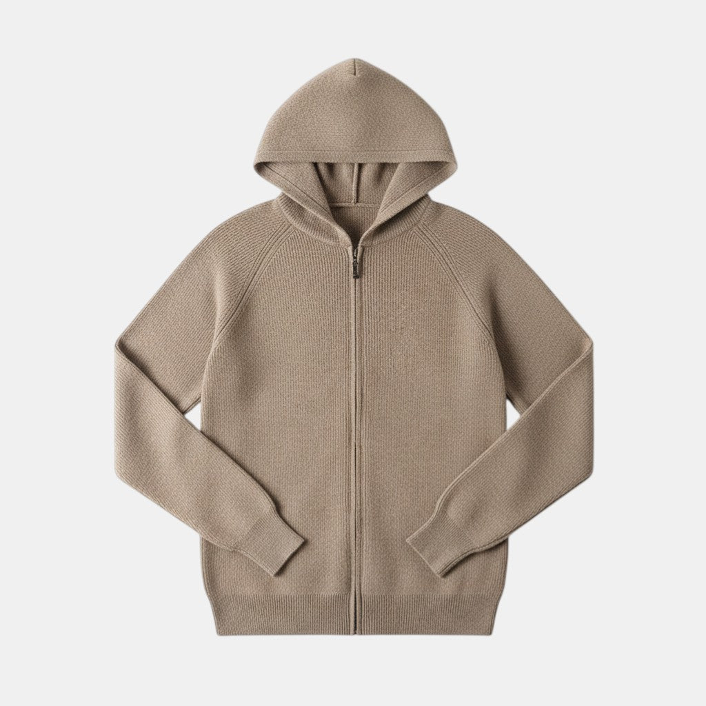 Women’s Knit Zip Hoodie Jacket with Full Front Zipper-Villaayr