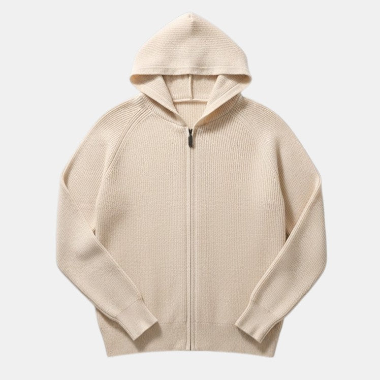 Women’s Knit Zip Hoodie Jacket with Full Front Zipper-Villaayr