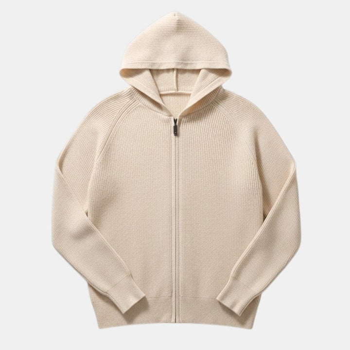 Women’s Knit Zip Hoodie Jacket with Full Front Zipper-Villaayr
