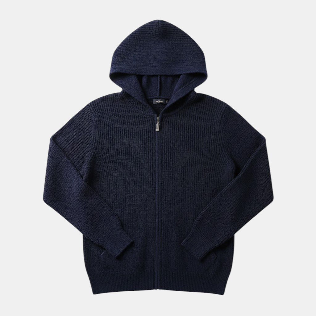 Women’s Knit Zip Hoodie Jacket with Full Front Zipper-Villaayr