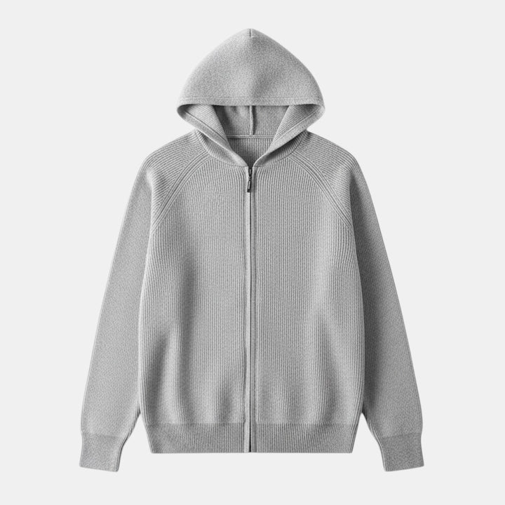 Women’s Knit Zip Hoodie Jacket with Full Front Zipper-Villaayr