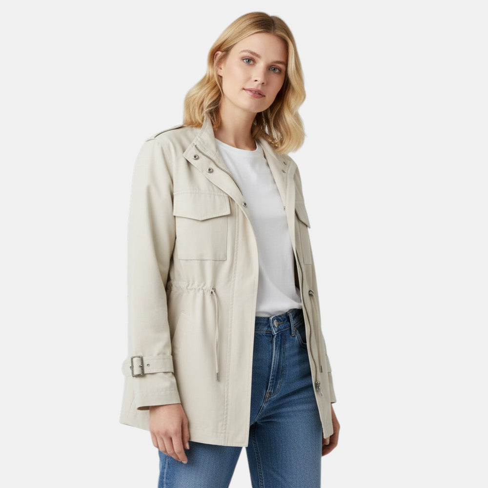 Women’s Lightweight Utility Jacket with Front Zip-Villaayr