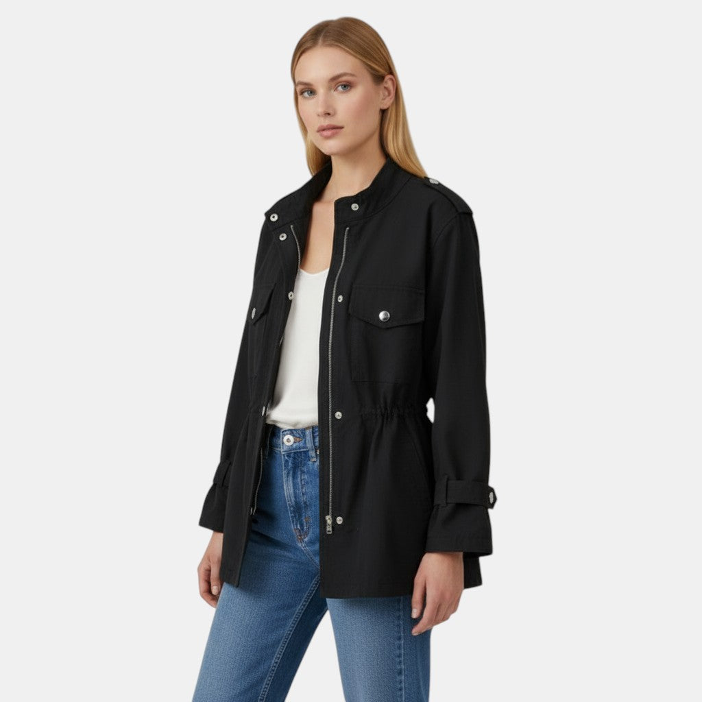 Women’s Lightweight Utility Jacket with Front Zip-Villaayr